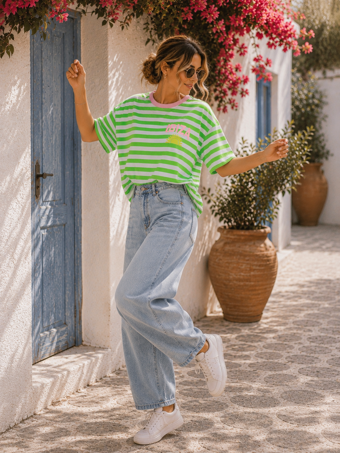 T-Shirt Alma Ibiza Sun Blockstreifen Made in Italy 34-42/44