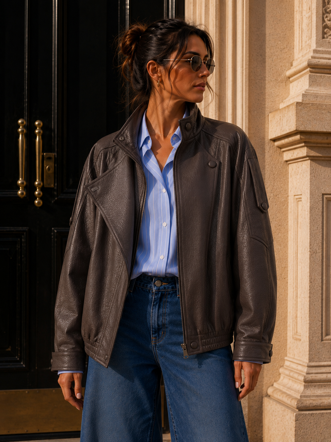 Lederjacke im Bomber-Style I LJ0032 I Made in Italy 34-40/42