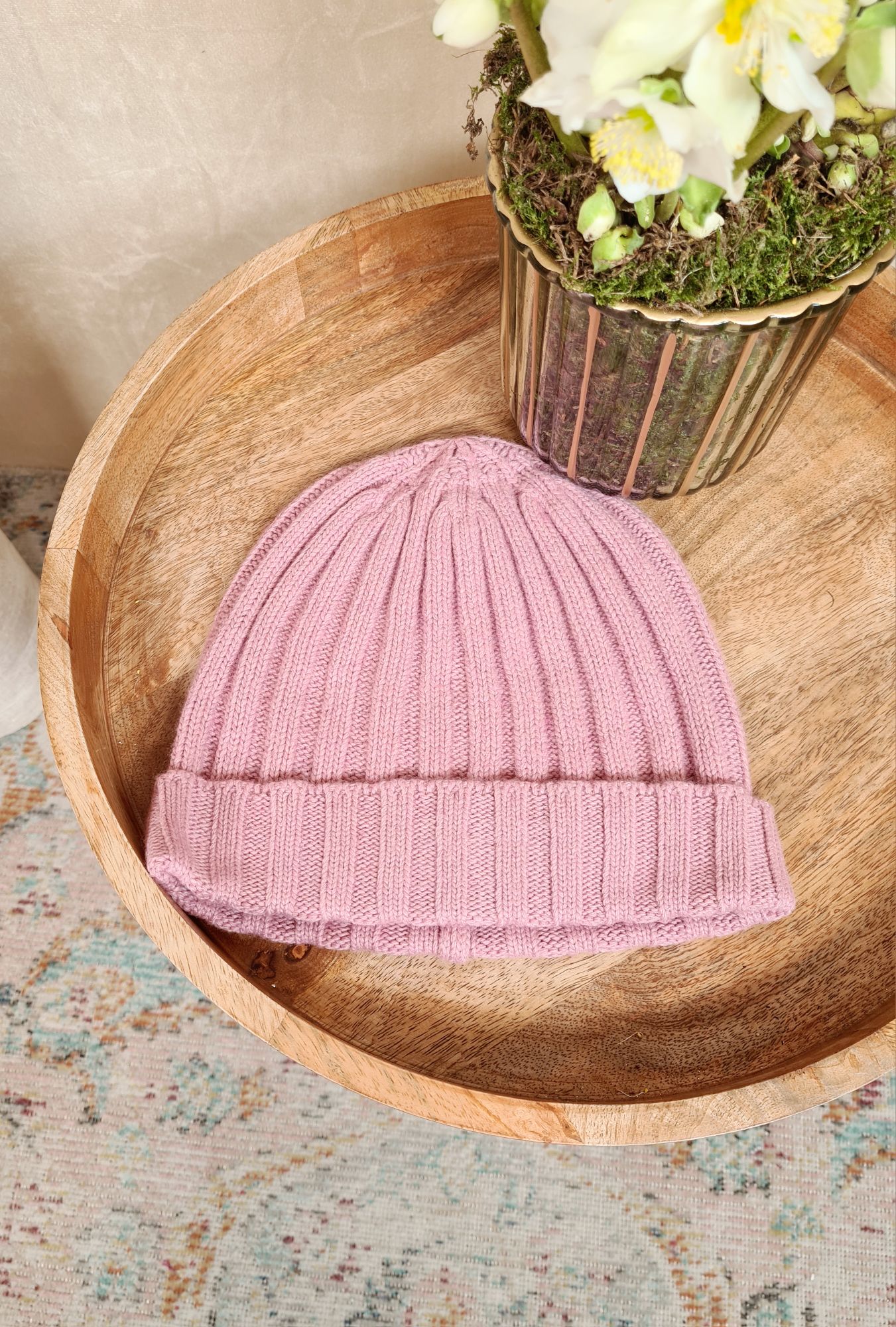 BASIC BEANIE ALASKA ROSA Wintermütze Made in Italy Ripp Strick Mütze verschiedene Farben