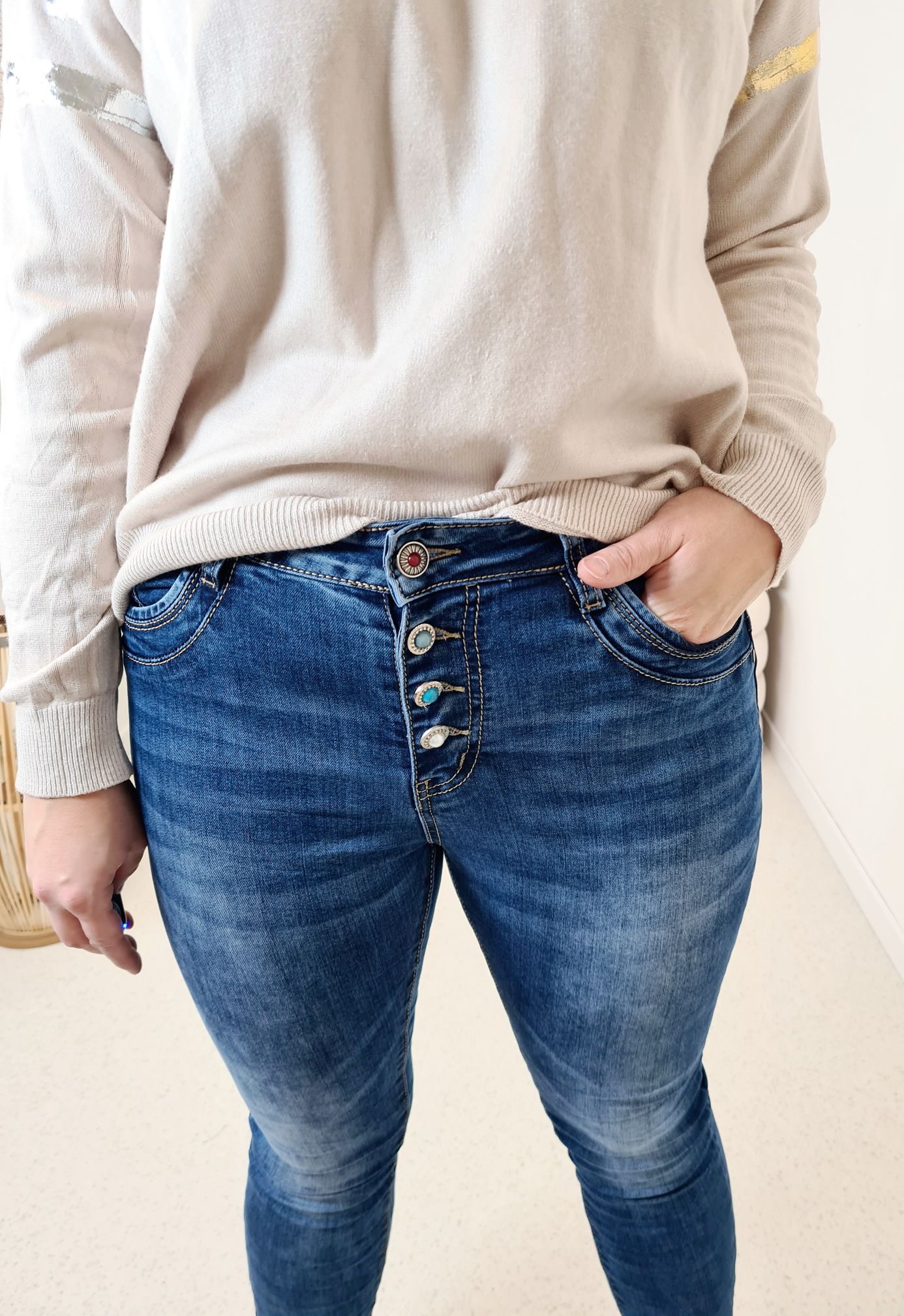 LONGSLEEVE SHIRT VANESSA LEO CREME 34-42 Made in Italy Langarm dünner Pullover LONGSLEEVE SHIRT VANESSA LEO CREME 34-42 Made in Italy Langarm dünner Pullover