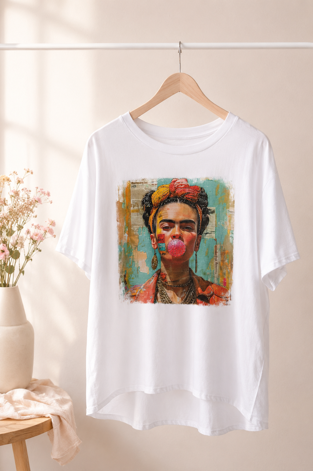 T-Shirt FRIDA Schleifen Haarreifen Weiß Made in Italy 34-44