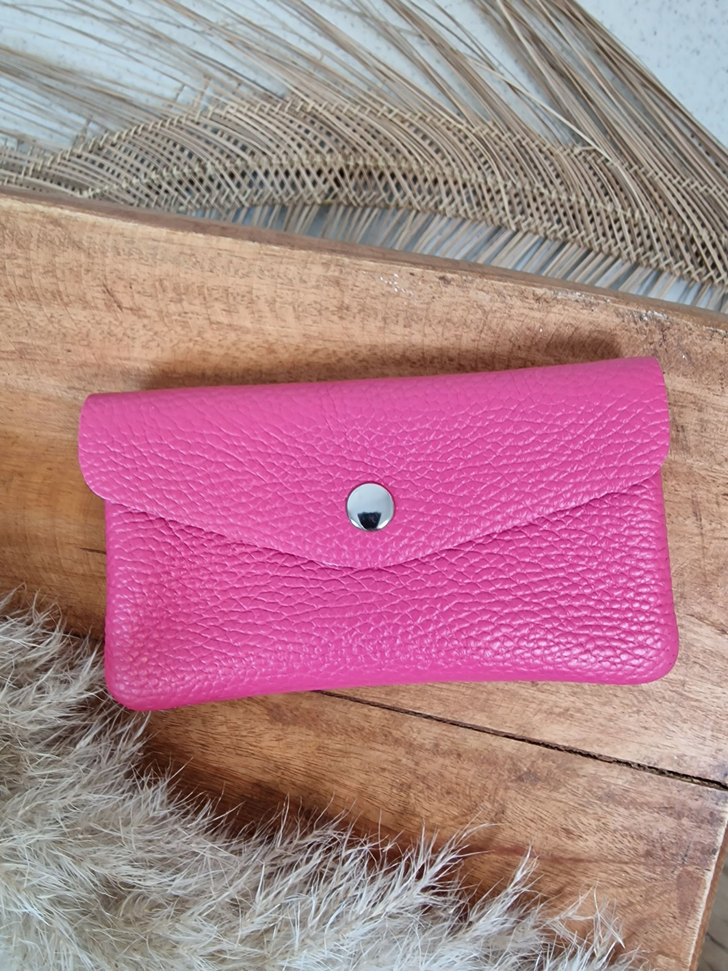 GELDBÖRSE SARINA PINK Made in Italy kleiner LEDER Geldbeutel Portemonnaie