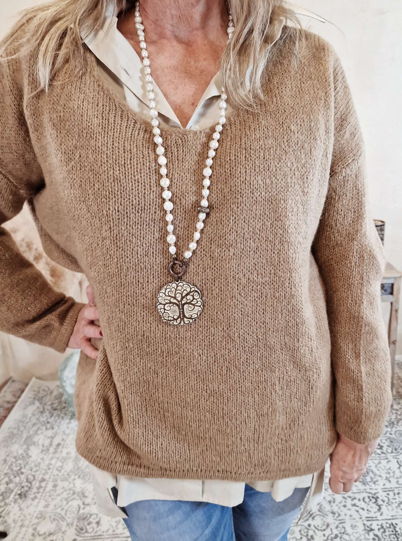 OVERSIZE KNIT SWEATER SIERRA edler Strickpullover Pullover 34-42/44 Vokuhila Made in Italy versch. Farben