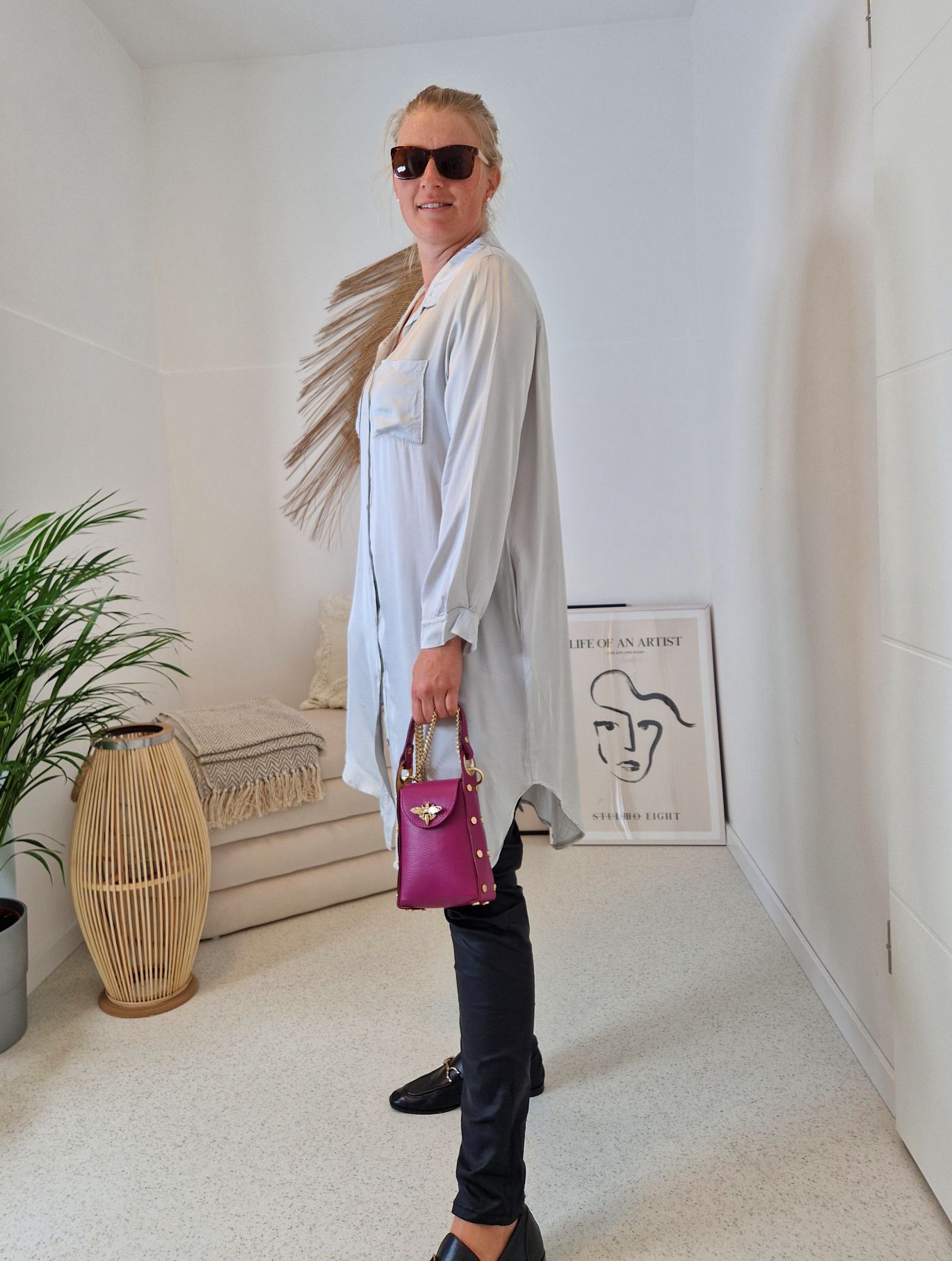 LONG BLUSE VICKY CREME 34-40 Made in Italy Oversize Hemd Kleid LONG BLUSE VICKY CREME 34-40 Made in Italy Oversize Hemd Kleid