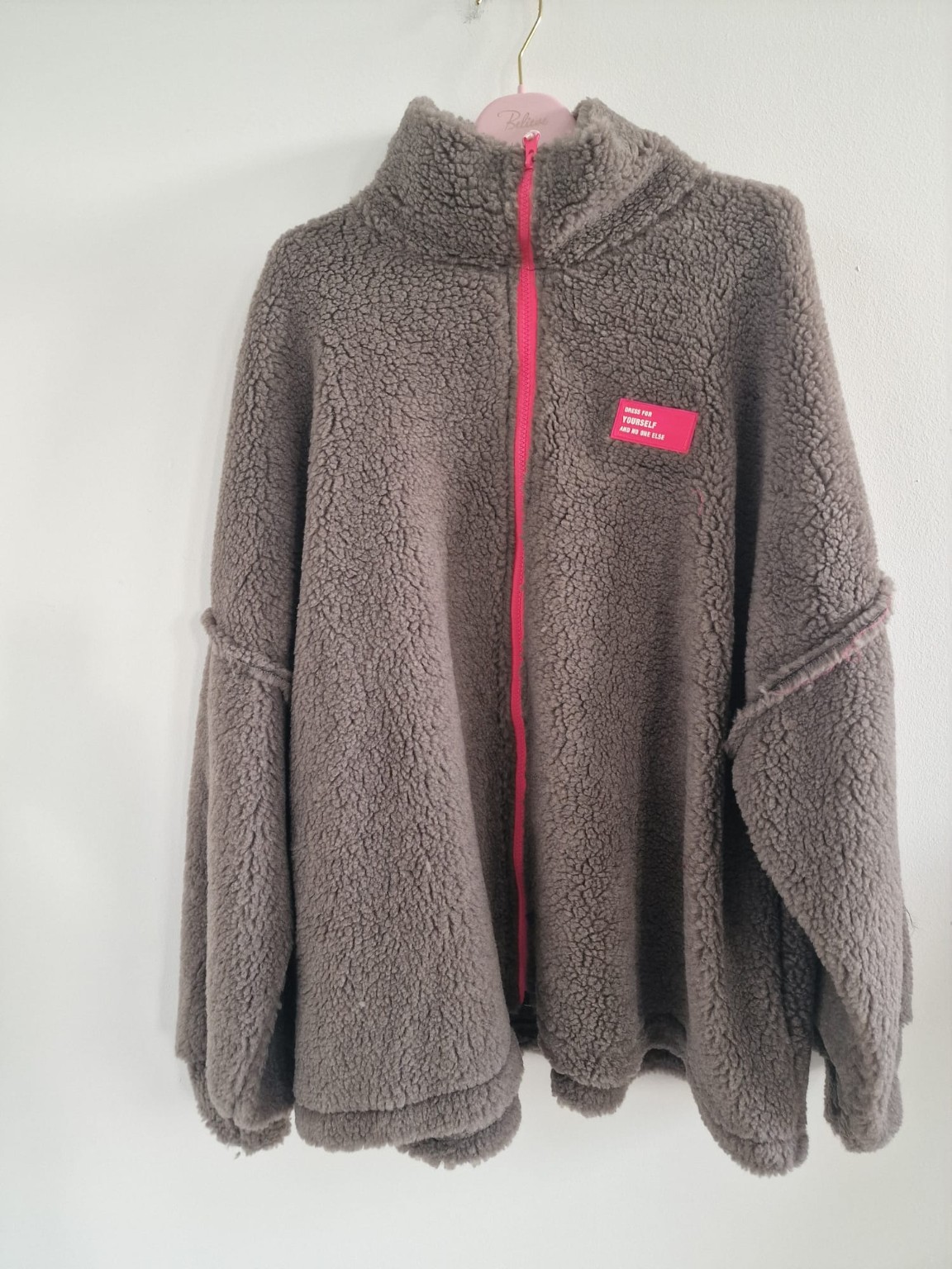 Oversize Teddyjacke mit Patch – Made in Italy | bis ca. Gr. 44 | TJ0092