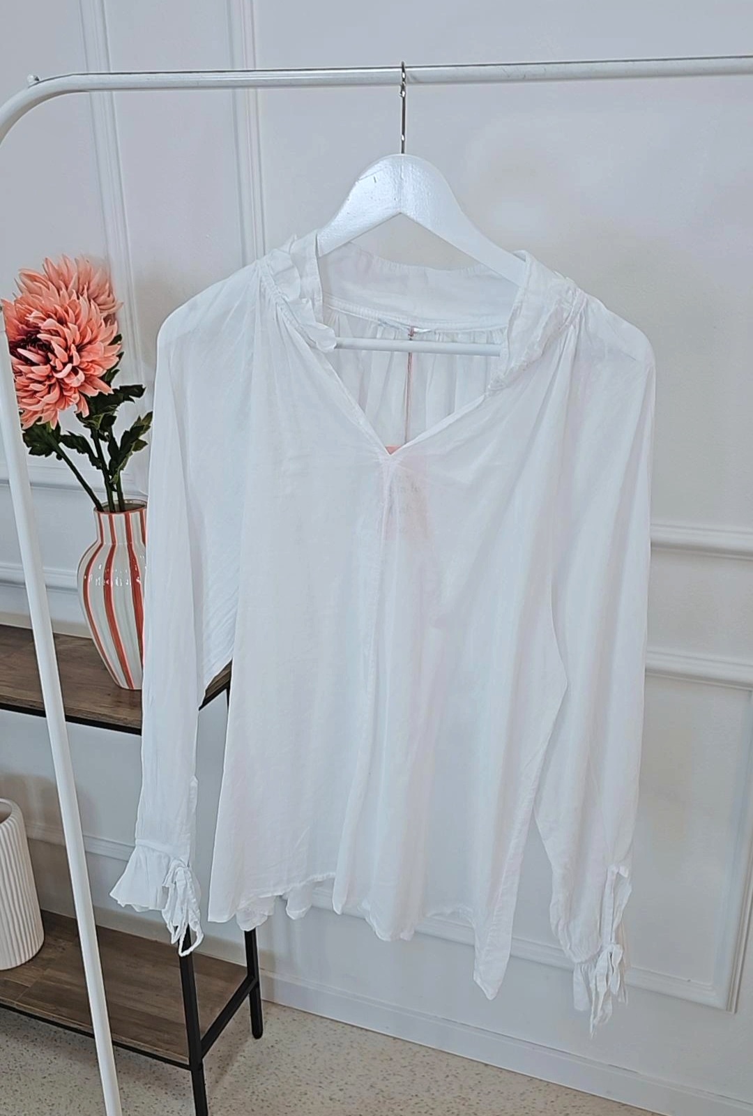 BLUSE JALTA BAUMWOLLE Made in Italy leichte Bluse 36-42/44