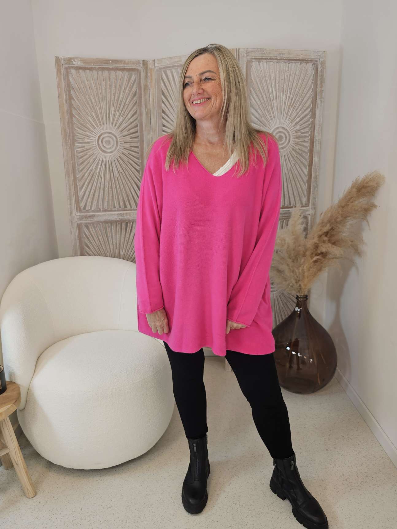 LIGHT KNIT SWEATER MARION Made in Italy Oversize 34-48 Strickpullover Pullover LIGHT KNIT SWEATER MARION Made in Italy Oversize 34-48 Strickpullover Pullover
