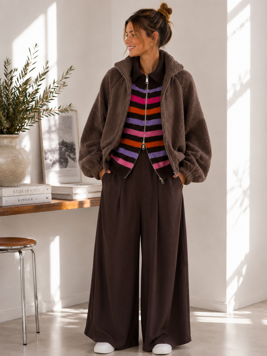 Bouclé-Jacke Uni I NO.JA0021 I Made in Italy I 34-42/44