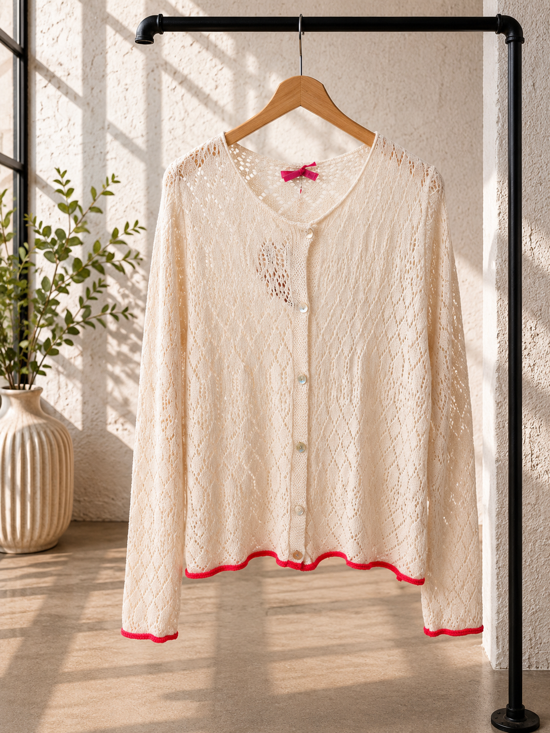 Strickjacke Cara Gina Lochmuster Made in Italy 34-42/44 ACHTUNG SOMMERSCHNAPPER SIND VOM UMTAUSCH AUSGESCHLOSSEN