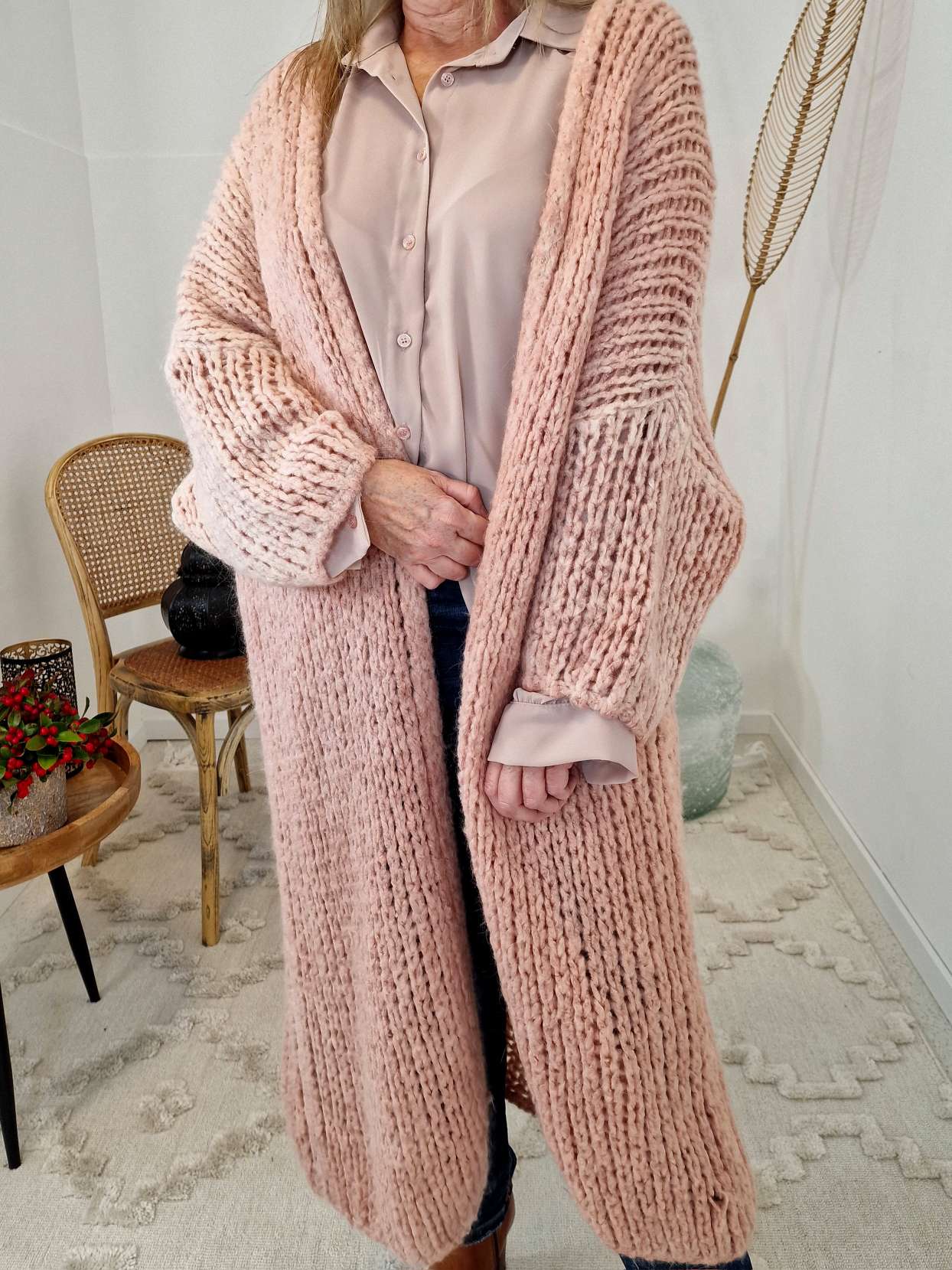 KNIT CARDIGAN LUCIEN ROSA 34-42 Made in Italy Strickjacke Mantel KNIT CARDIGAN LUCIEN ROSA 34-42 Made in Italy Strickjacke Mantel