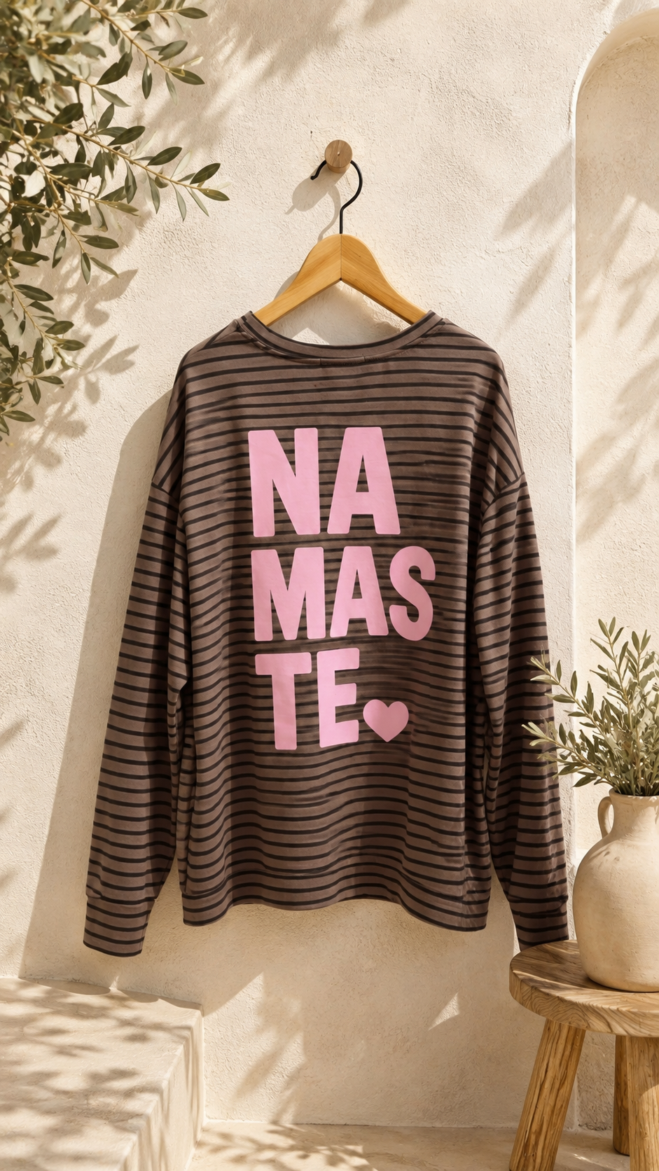 Sweatshirt – Sweater No. SW013 | Streifenlook | Oversize | Made in Italy | passend bis Gr. 42/44
