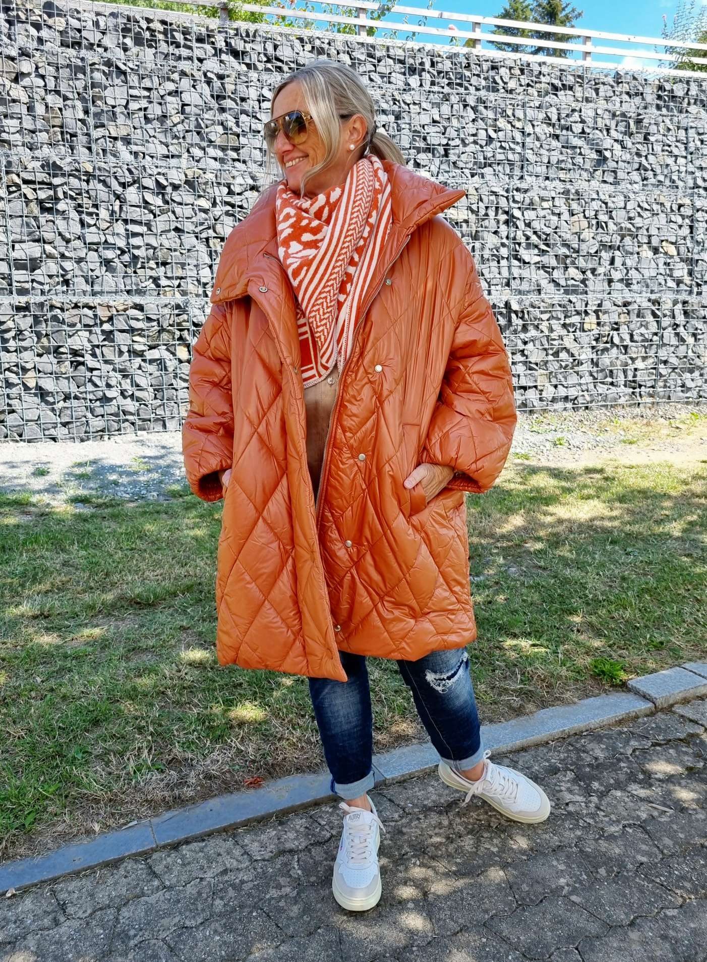 COAT NICOLETTA ROST Oversize Steppjacke lange Jacke Mantel Italy Style M/L COAT NICOLETTA ROST Oversize Steppjacke lange Jacke Mantel Italy Style M/L