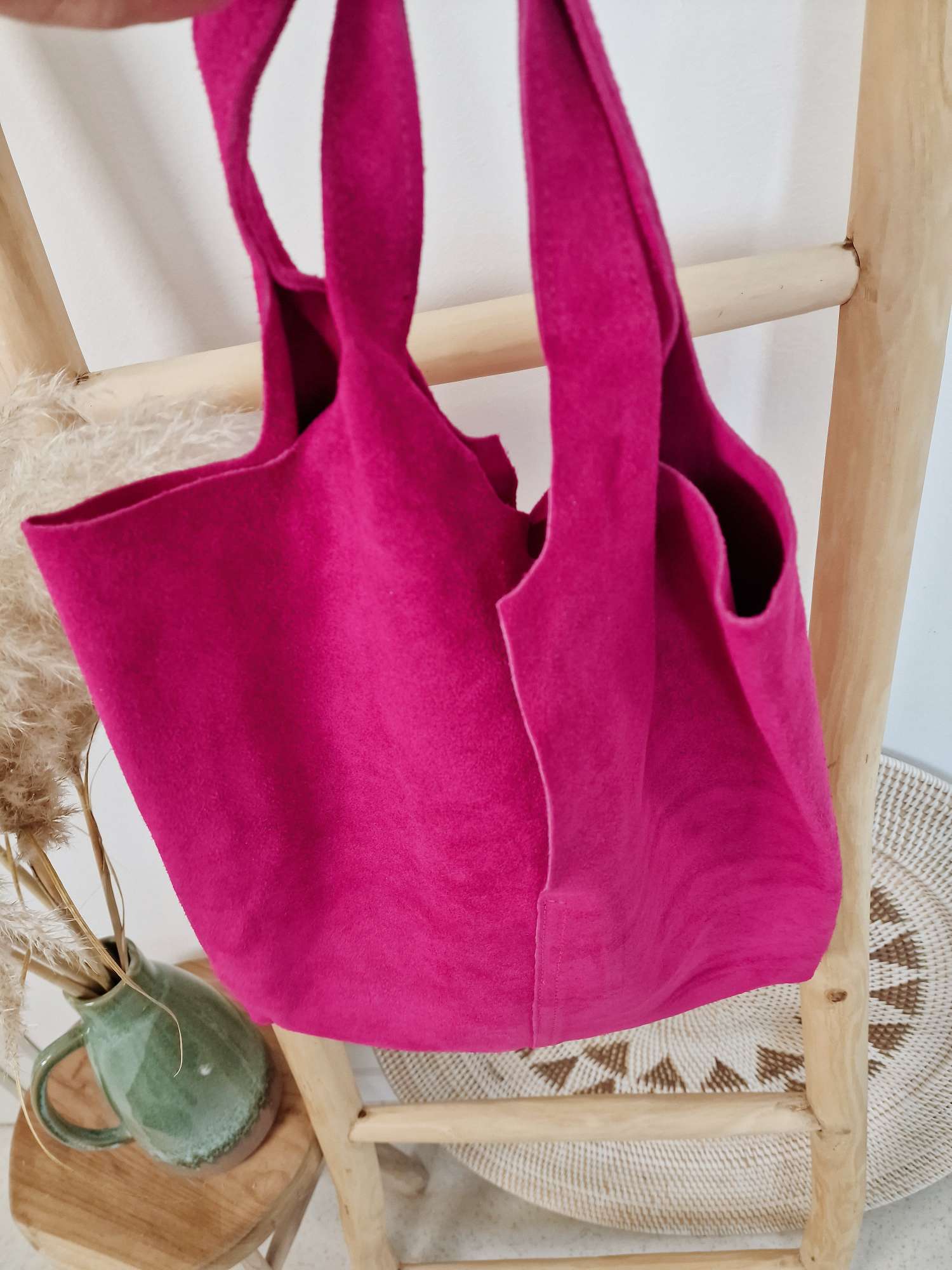 WILDLEDER SHOPPER ADELE PINK Made in Italy Echtleder Tasche Schultertasche
