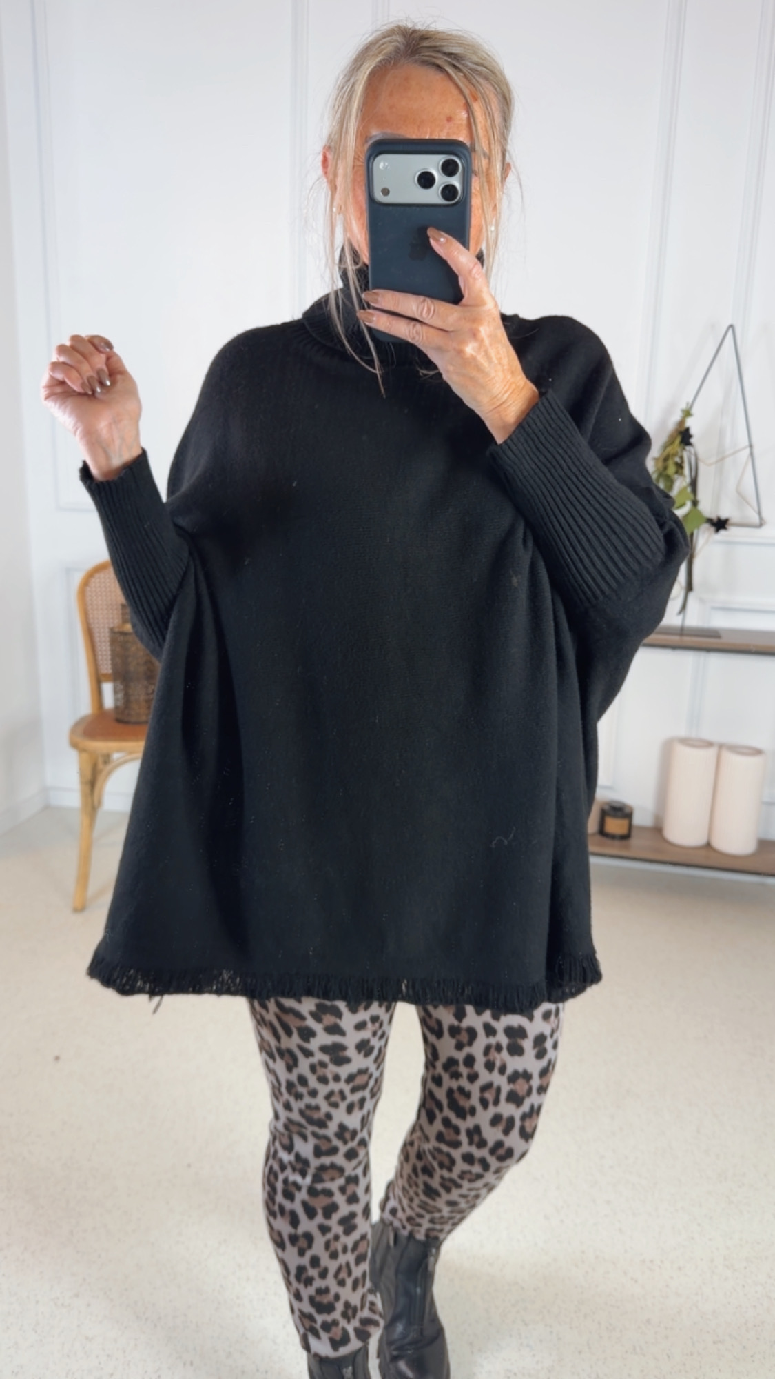 FEINSTRICK ROLLKRAGEN PULLOVER DORO 34- 44 Made in Italy Wolle