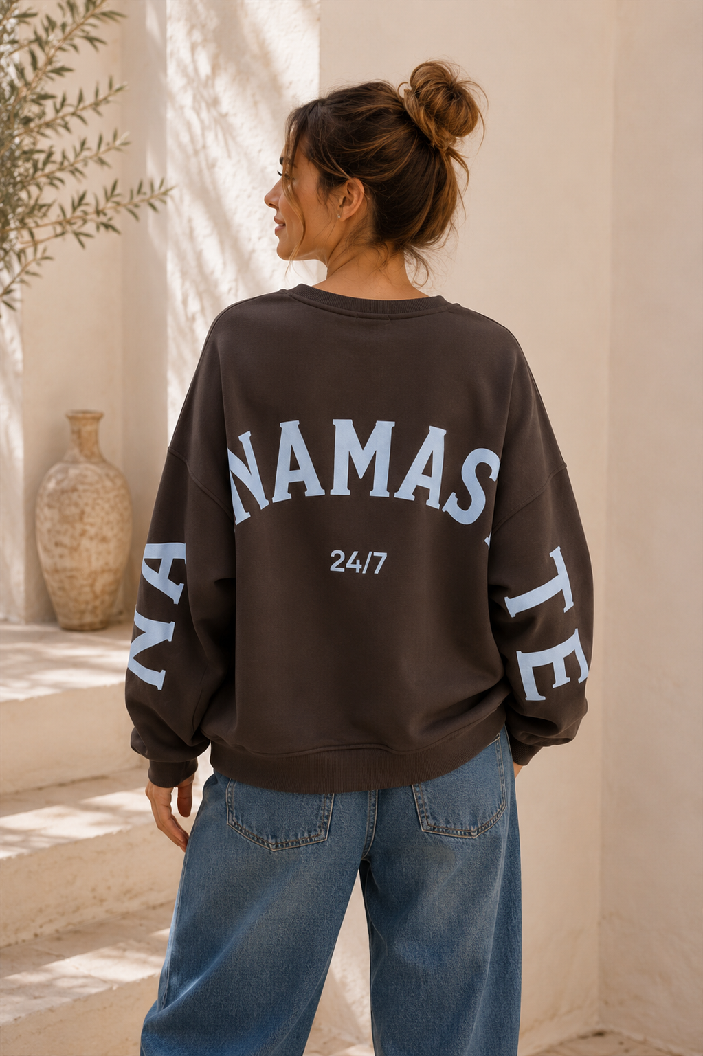 Sweatshirt „Namaste 24/7 Uni“ – Made in Italy | One Size bis ca. Gr. 42