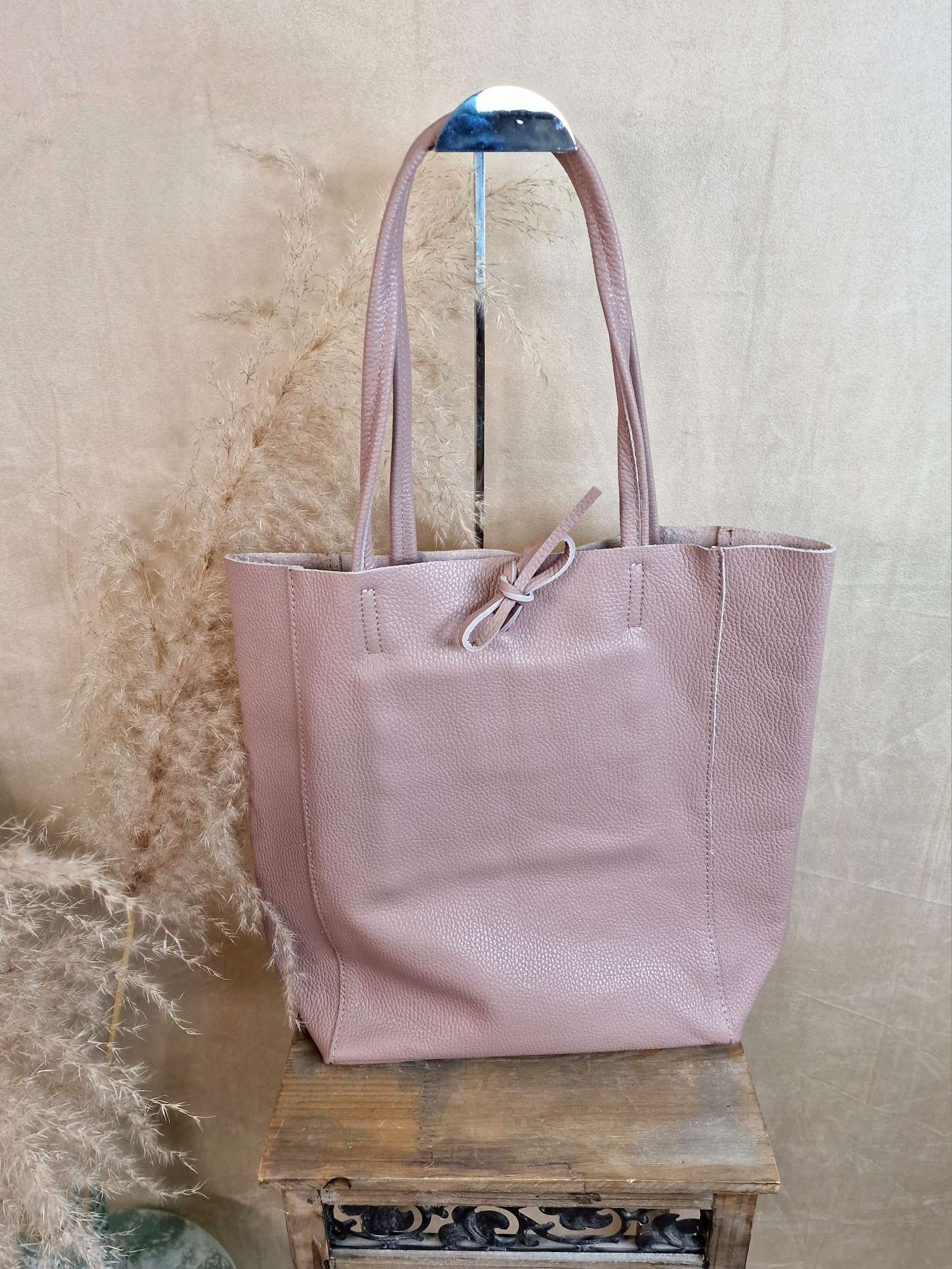 BASIC LEDER SHOPPER MARA NUDE Made in Italy Ledertasche Tasche 