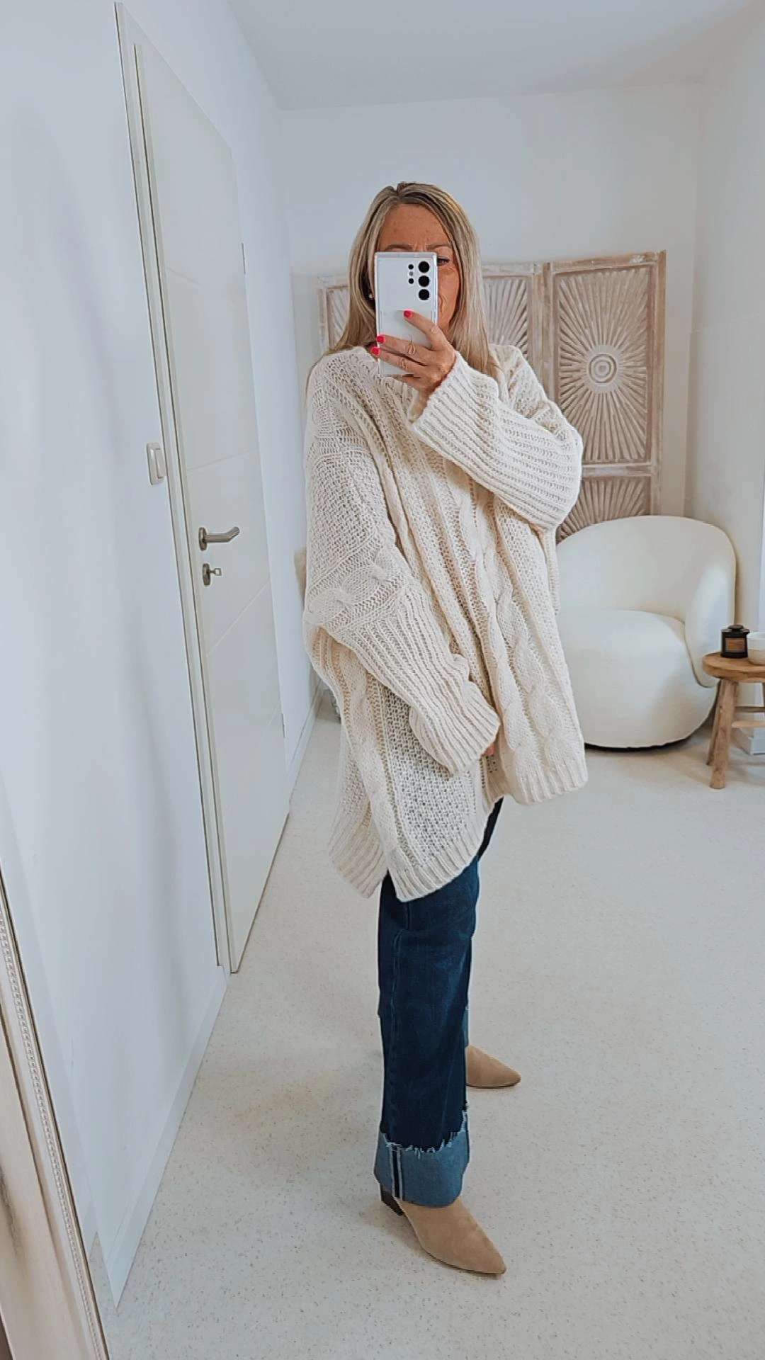 STRICKPULLOVER ZOPFMUSTER TARA Oversize Pullover Made in Italy 36 - 48/50 STRICKPULLOVER ZOPFMUSTER TARA Oversize Pullover Made in Italy 36 - 48/50