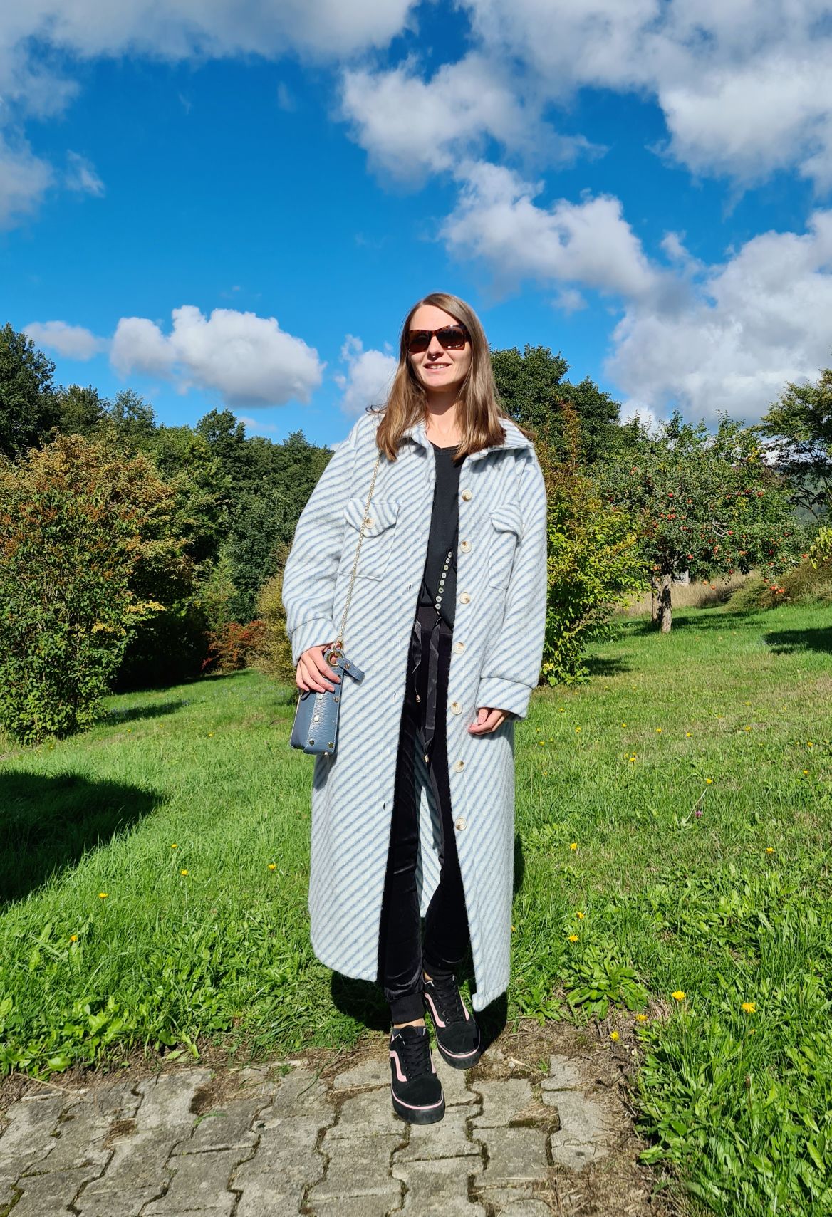 WOLL MANTEL PIA STRIPES BLAU 36-42 Made in Italy Winter Jacke Fleece Mantel COAT WOLL MANTEL PIA STRIPES BLAU 36-42 Made in Italy Winter Jacke Fleece Mantel COAT
