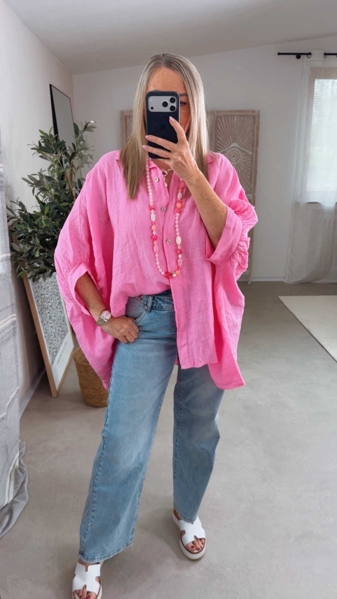 💛🌿✨ Leinenbluse Virelia Batwing Made in Itlay 34-44/46