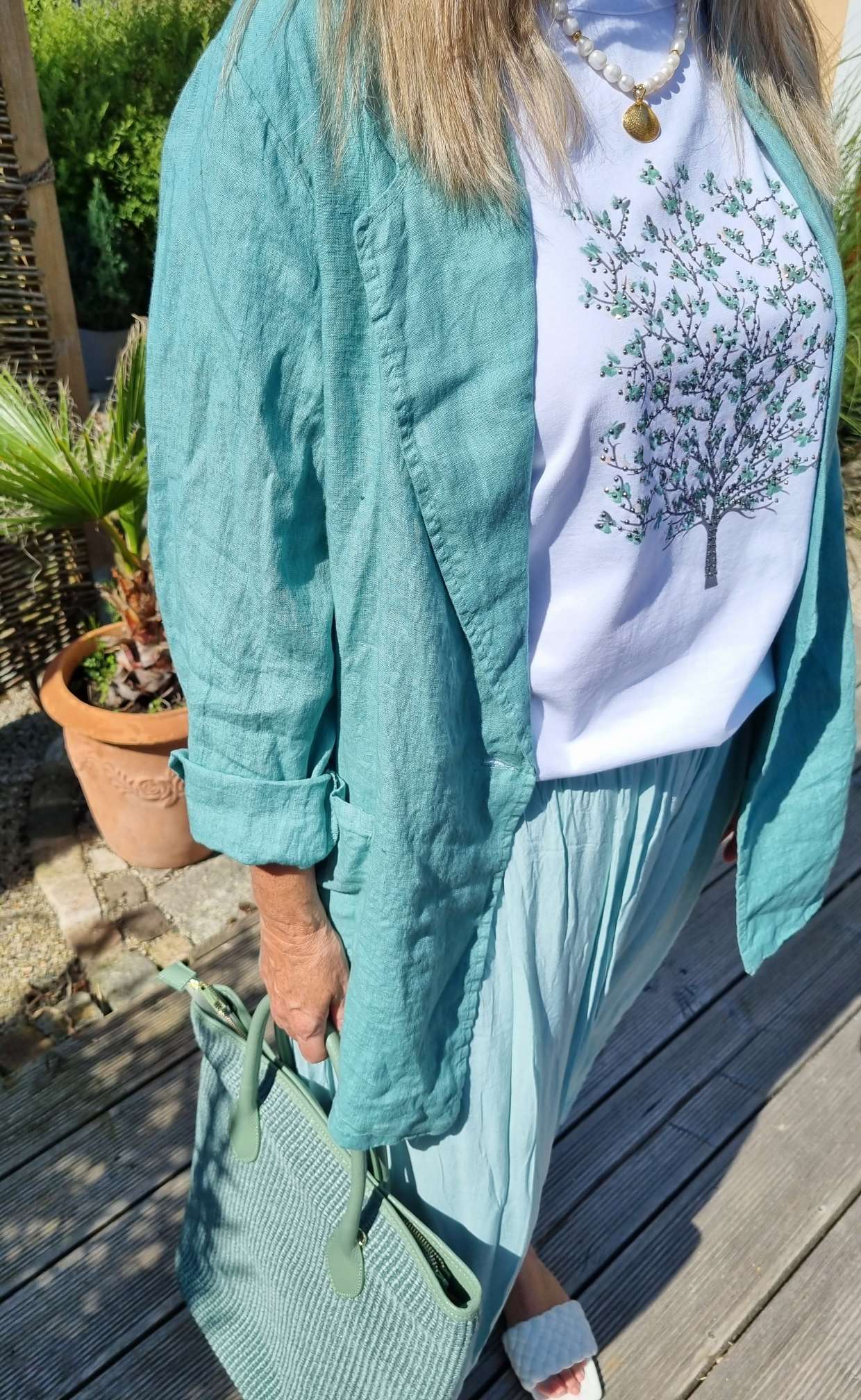 OVERSIZE LINEN BASIC BLAZER RIVA GRÜN - Made in Italy Jacke Sakko Jacket LEINEN OVERSIZE LINEN BASIC BLAZER RIVA GRÜN - Made in Italy Jacke Sakko Jacket LEINEN