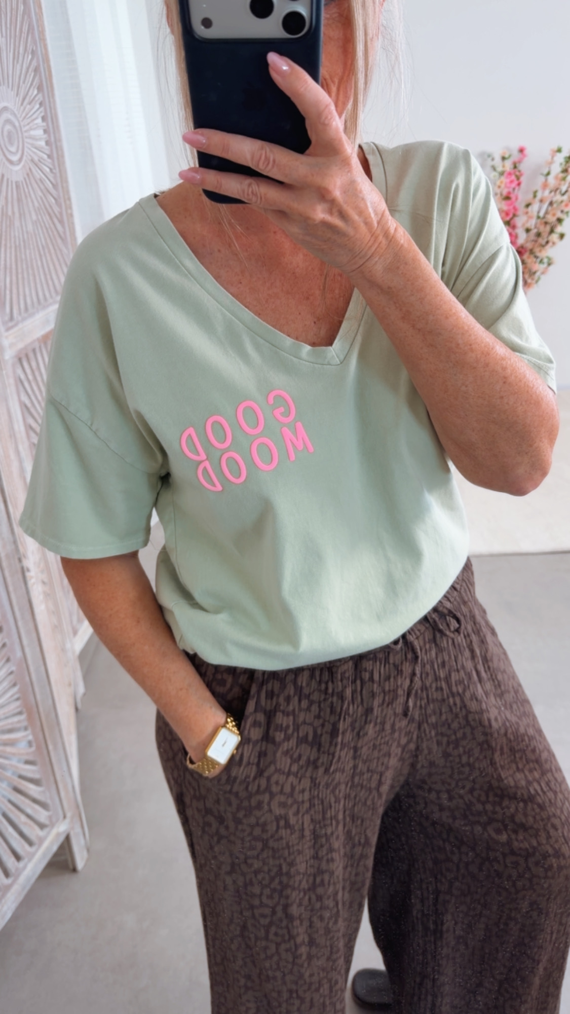 💚✨ T-Shirt Isaluna Good Mood Made in Italy 34-40/42