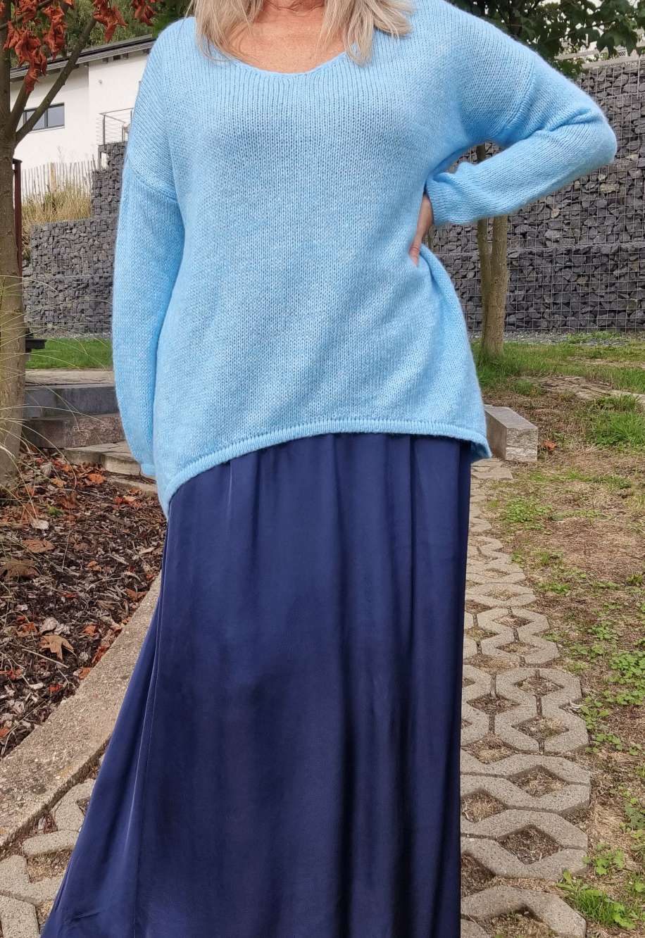 EDLER SILK SKIRT ERIKA BLAU Satin Rock Seiden Mix Made in Italy Sommerhose 34-40 EDLER SILK SKIRT ERIKA BLAU Satin Rock Seiden Mix Made in Italy Sommerhose 34-40