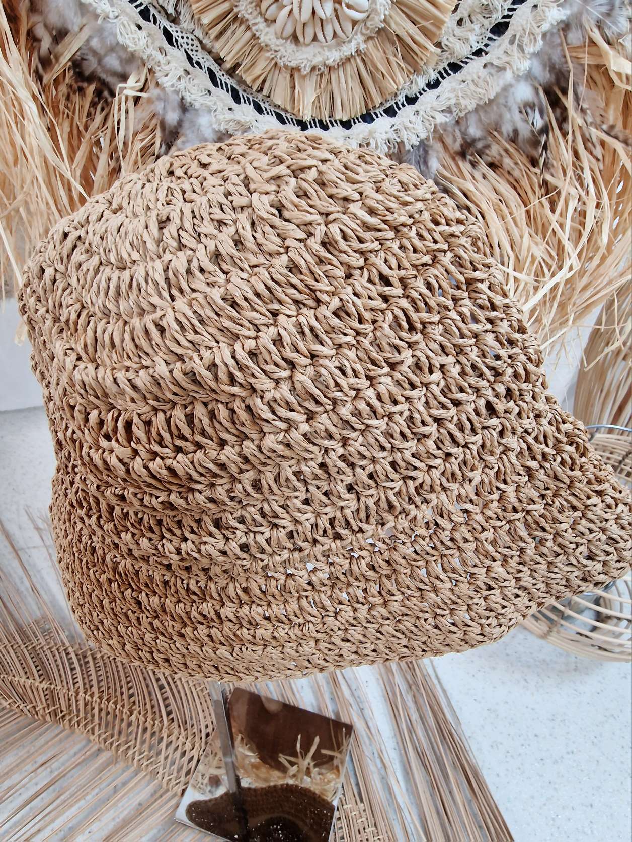 FISHER HAT TONI CAMEL Italy Design Fischerhut Sonnenhut Stroh Hut Sommerhut verstellbar YM0766