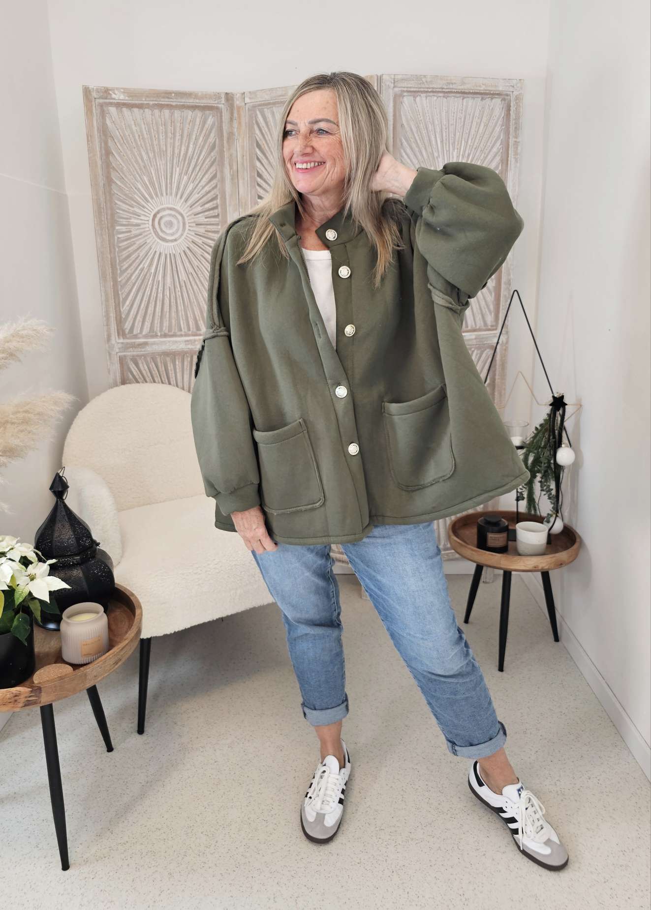 OVERSIZE SWEATSHIRT JACKE VERONA Made in Italy 34-46 Sweatshirtjacke OVERSIZE SWEATSHIRT JACKE VERONA Made in Italy 34-46 Sweatshirtjacke