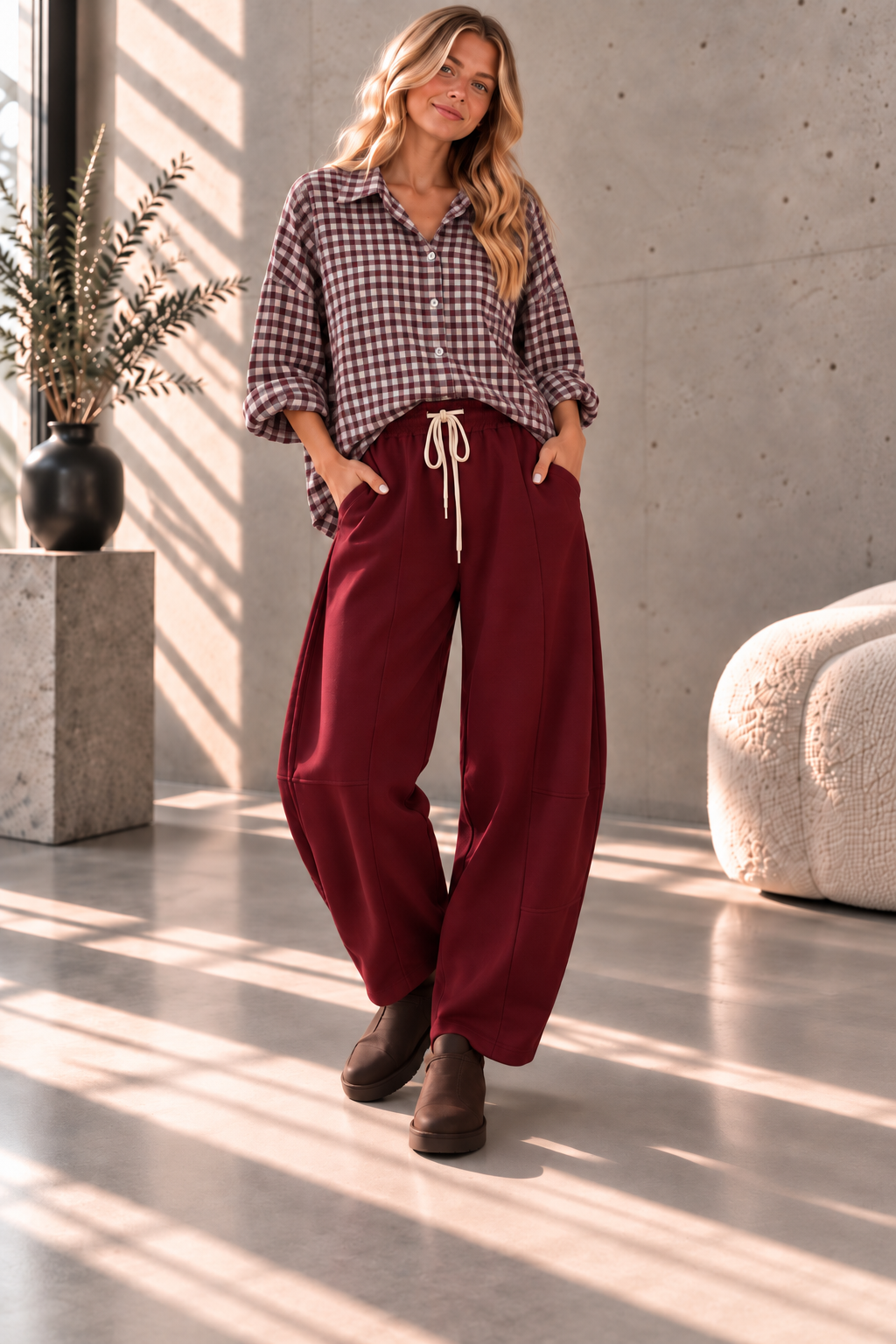 Oversize-Karo-Bluse BL0105 – Made in Italy Gr. 34-44 Karo kariert