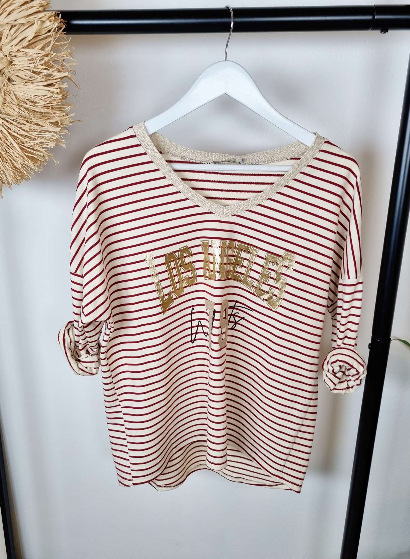 BASIC SHIRT LOS ANGELES STRIPES GLAMOUR ANTHRAZIT Streifen Longsleeve 34-42 Made in Italy Anthrazit BASIC SHIRT LOS ANGELES STRIPES GLAMOUR ANTHRAZIT Streifen Longsleeve 34-42 Made in Italy Anthrazit