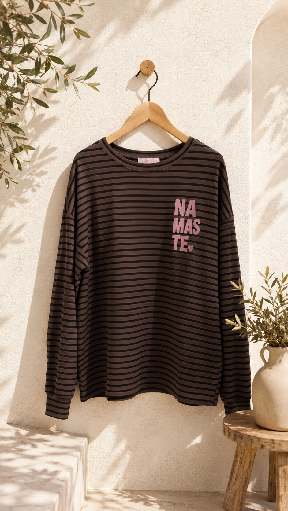 Sweatshirt – Sweater No. SW013 | Streifenlook | Oversize | Made in Italy | passend bis Gr. 42/44