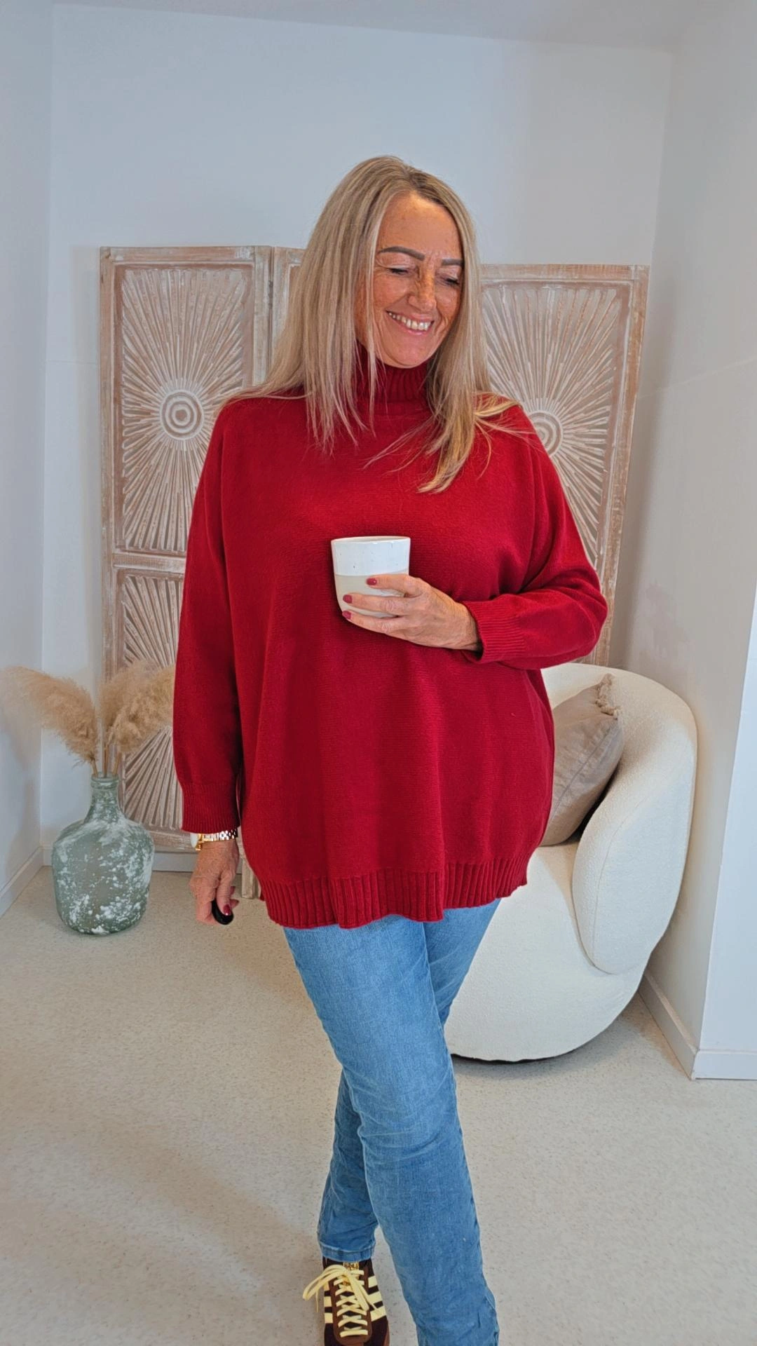 OVERSIZE KNIT SWEATER SAMANTHA Made in Italy 34-42/44 Strick Pullover