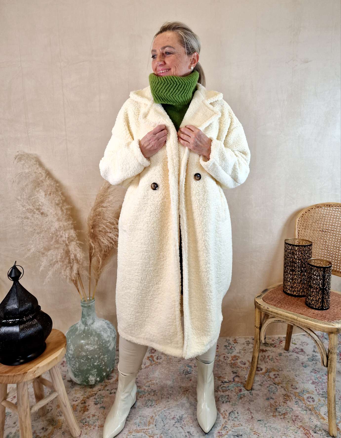 TEDDY MANTEL NEAPEL CREME 34-42 Made in Italy Winter Mantel COAT TEDDY MANTEL NEAPEL CREME 34-42 Made in Italy Winter Mantel COAT