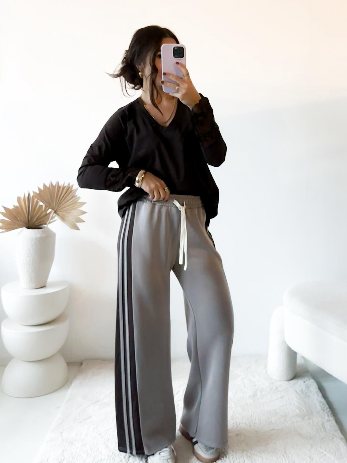 BASIC PANT VALERIE STRIPES 34 - 42 Made in Italy Jogpant Streifen Look