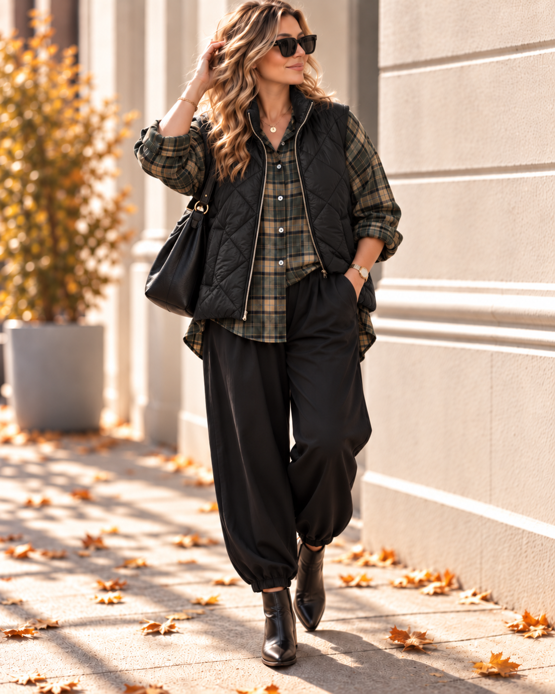 Cozy Flanell Karo Oversize-Bluse I BL0132 I 34-44 I Made in Italy