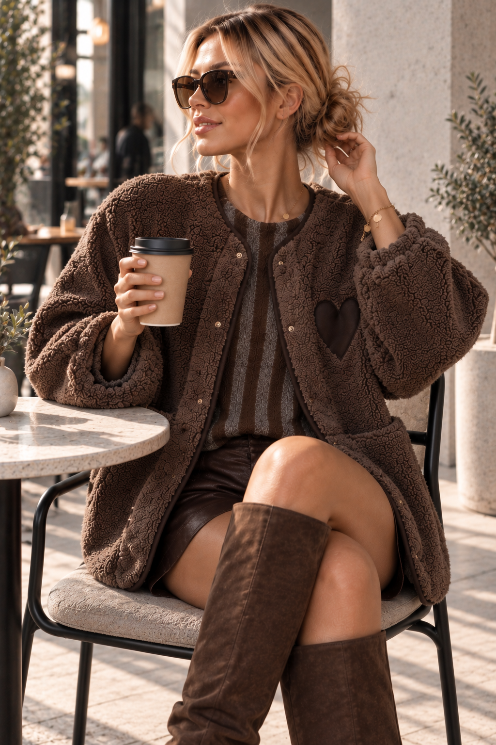 Teddyjacke mit Herz – TJ0122 | Made in Italy | passt bis gute Gr. 42