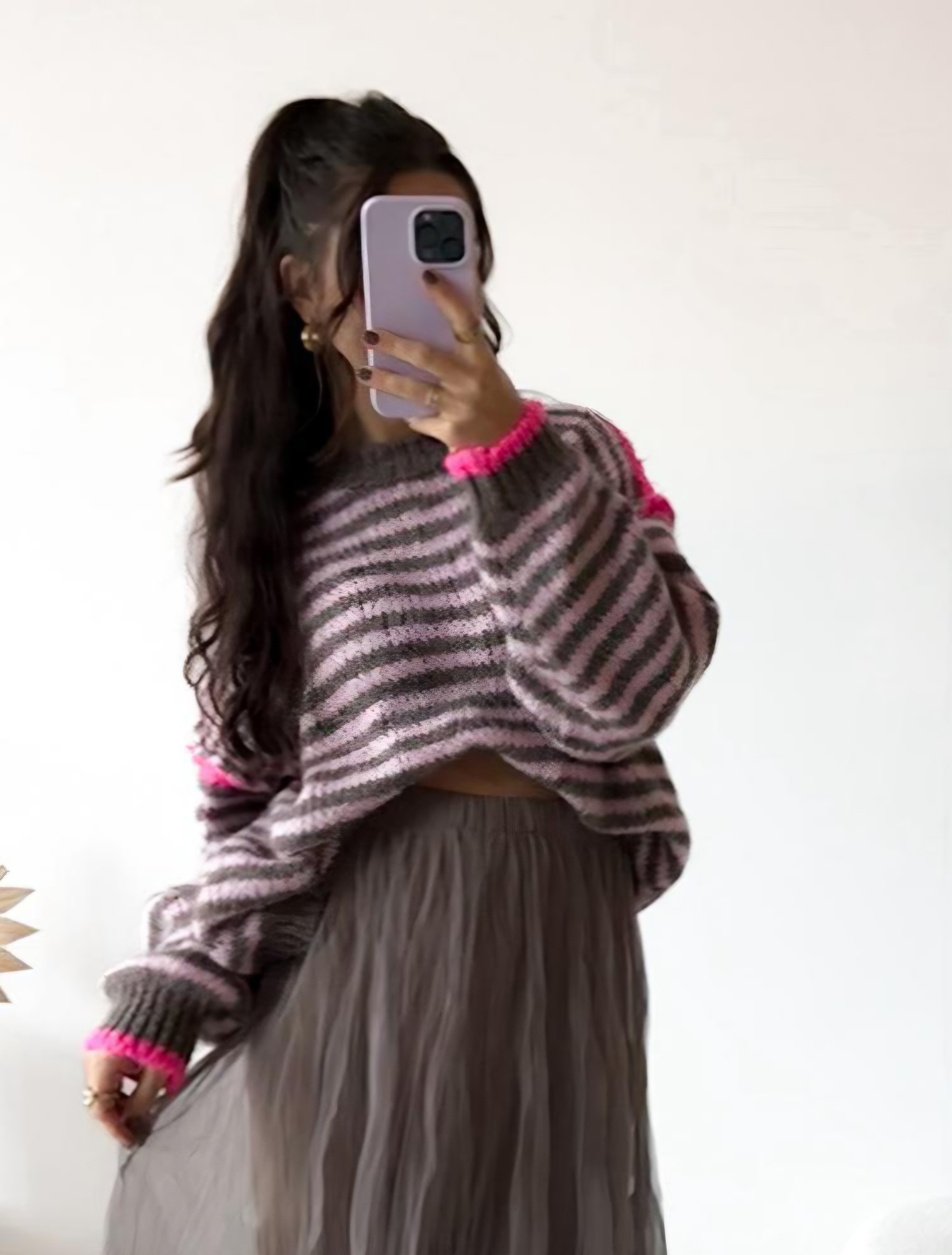 KURZER KNIT SWEATER MARIELLA im Streifendesign 34-42/44 Made in Italy Strick Pullover Pulli