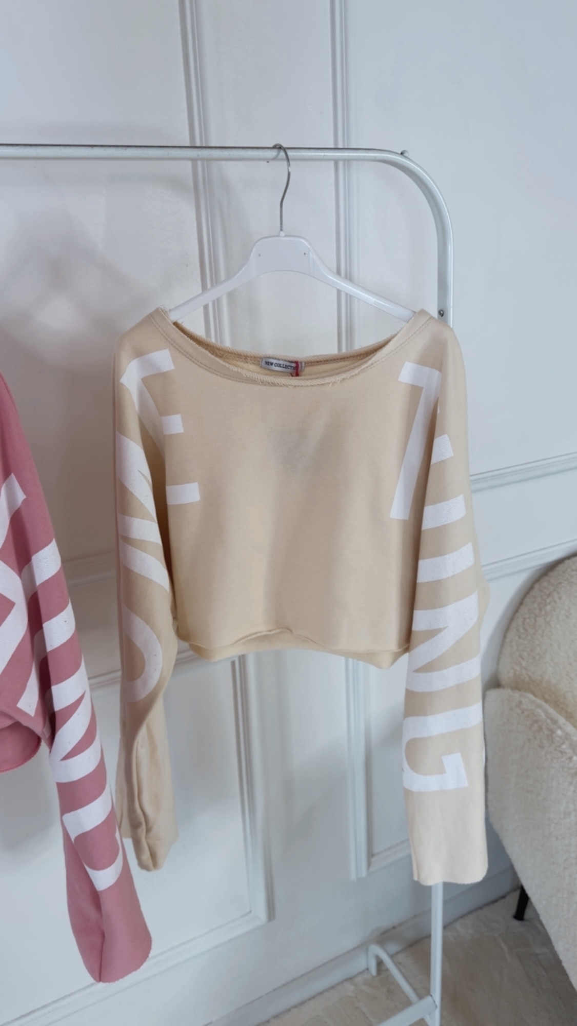 SWEATER LACE LANGARM CROPPED Made in Italy 34 - 40