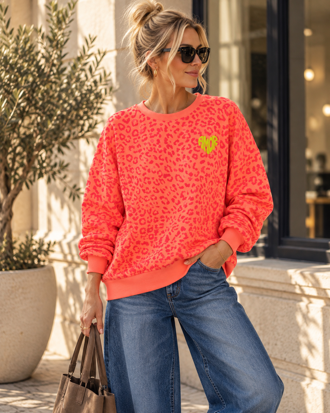 Sweatshirt Leo Amor I NO. SW0017 I lässiger Oversize-Look I Made in Italy 34-42/44
