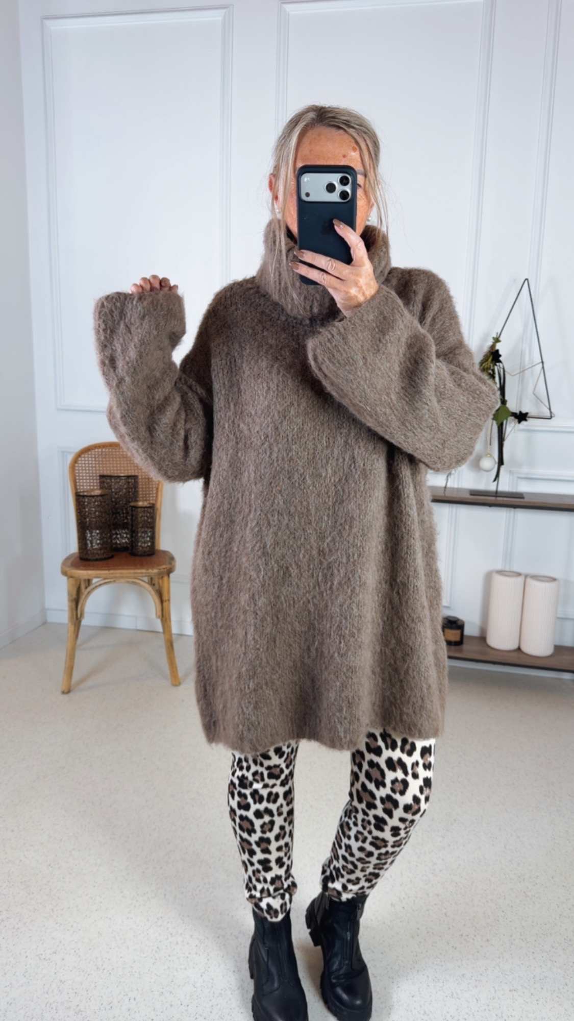 COZY STRICKKLEID/ ROLLKRAGEN KATJA 34-44 Made in Italy