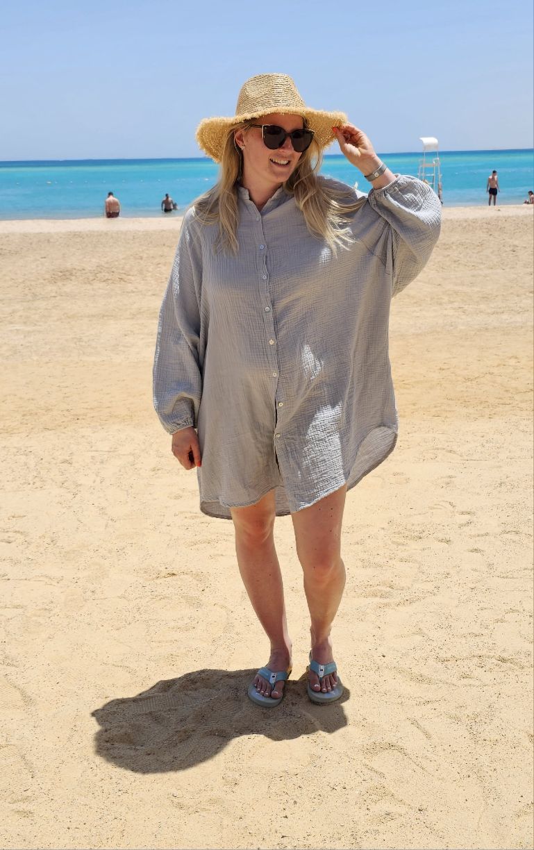 MUSSELIN OVERSIZE BLUSE BE CREATIVE HELLGRAU 34-42/44 Made in Italy Longbluse Kleid Tunika Shirt Blusenjacke MUSSELIN OVERSIZE BLUSE BE CREATIVE HELLGRAU 34-42/44 Made in Italy Longbluse Kleid Tunika Shirt Blusenjacke