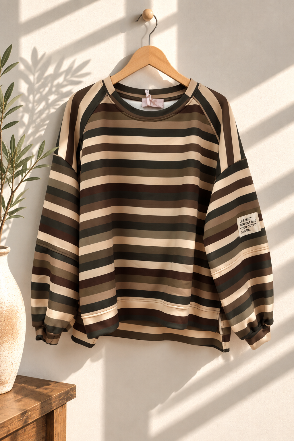 Sweatshirt „Ottavia“ – Streifen-Look | Made in Italy | passend bis ca. Gr. 42/44