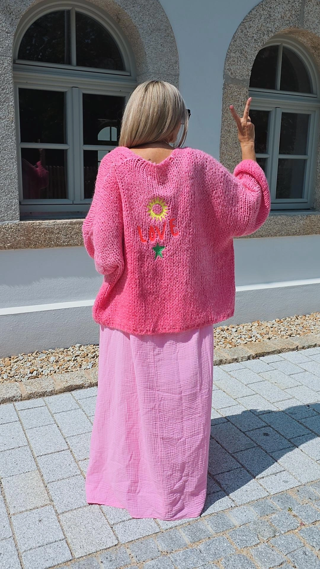 OFFENER GROBSTRICK-CARDIGAN PIPPA OVERSIZE 34-48 Made in Italy