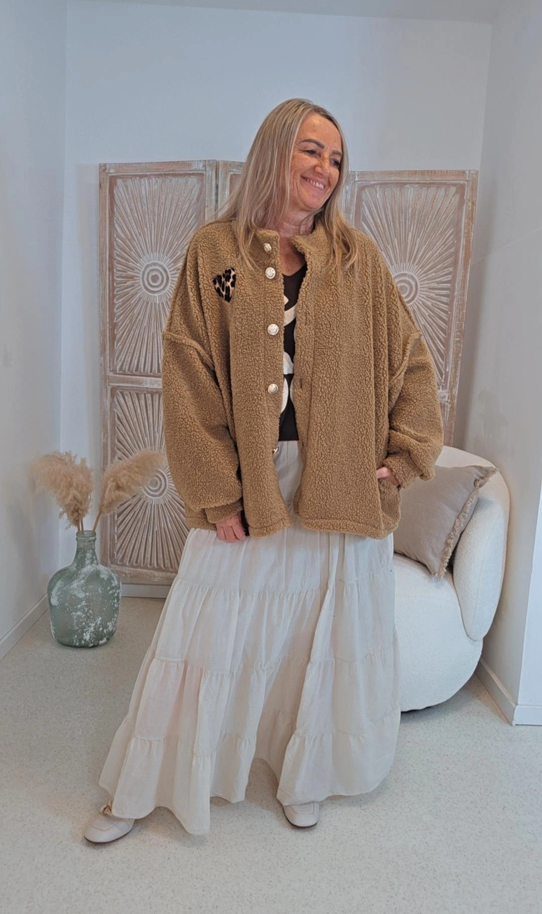 OVERSIZE TEDDY JACKE JANNIKA LEO HEART Made in Italy 36-44/46