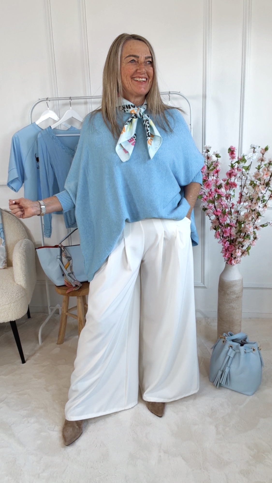 OVERSIZE KNIT SWEATER STRICK PULLOVER LILLE Made in Italy 34 - 48/50