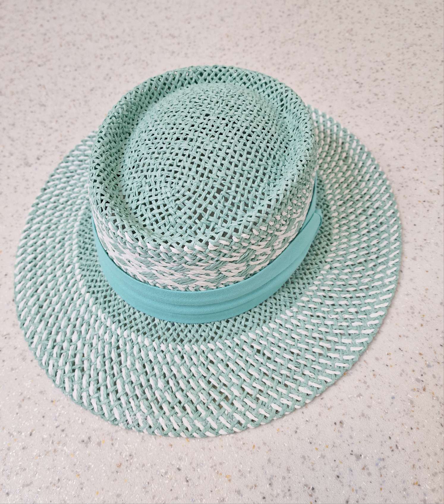 STROHHUT CARLOS MINT Italy Design geflochtener Sonnenhut Sommerhut Mütze
