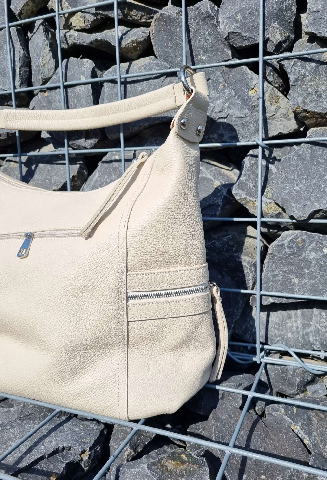 Edler LEDER SHOPPER ORNELA CREME Echt Ledertasche Shoppingbag Made in Italy Edler LEDER SHOPPER ORNELA CREME Echt Ledertasche Shoppingbag Made in Italy