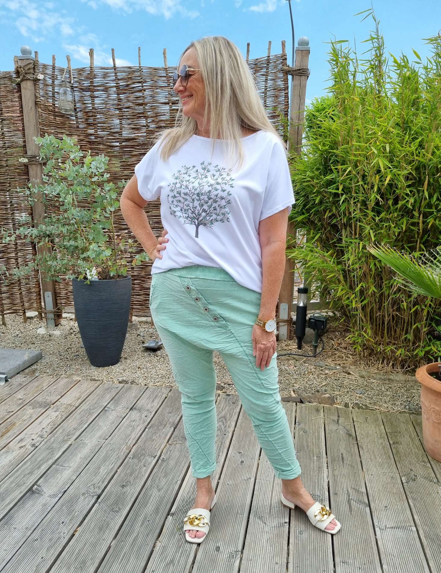 BAGGY JOGPANT CHRISTINA MINT GRÜN 36-42 Made in Italy Freizeit Hose Jogger Jogginghose Stoffhose BAGGY JOGPANT CHRISTINA MINT GRÜN 36-42 Made in Italy Freizeit Hose Jogger Jogginghose Stoffhose