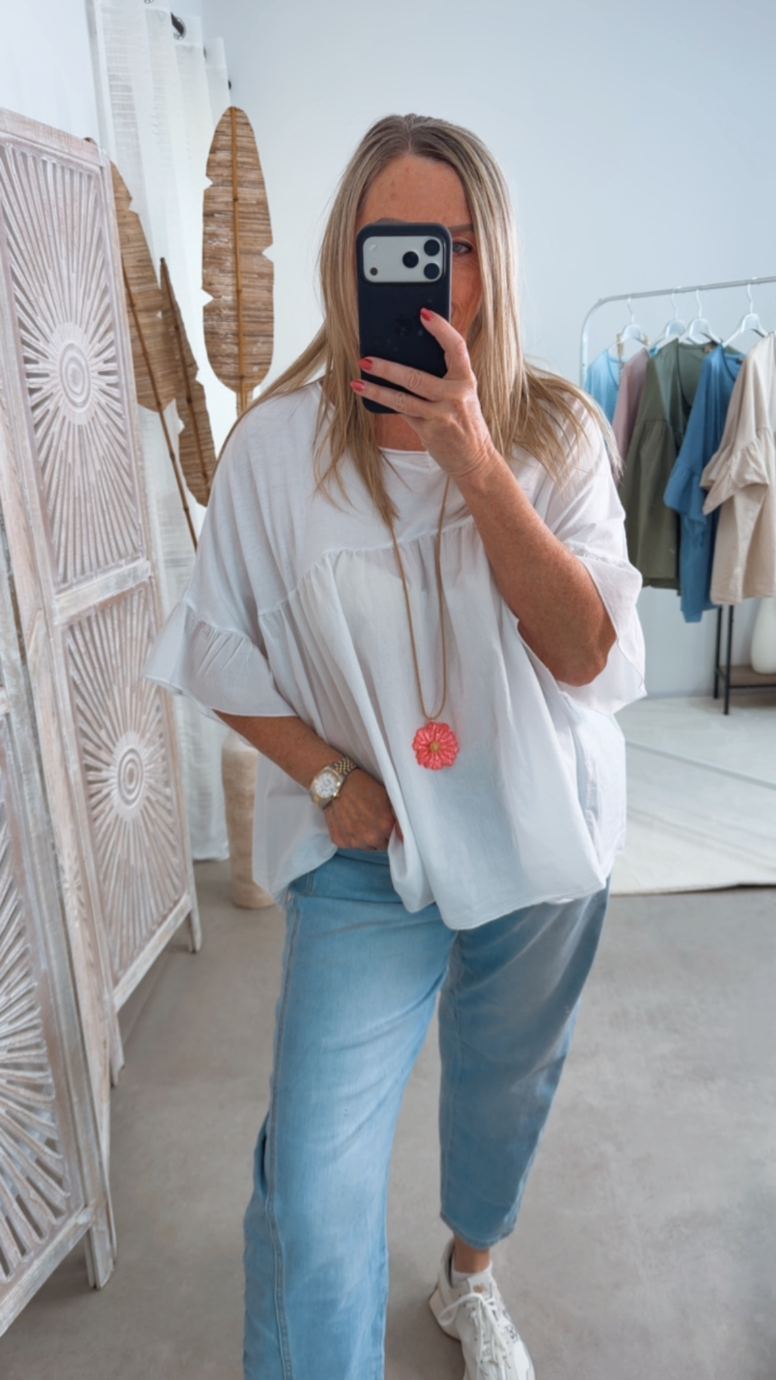 Basic-T-Shirt Velina Tulpenärmel Made in Italy 34-44 Bluse