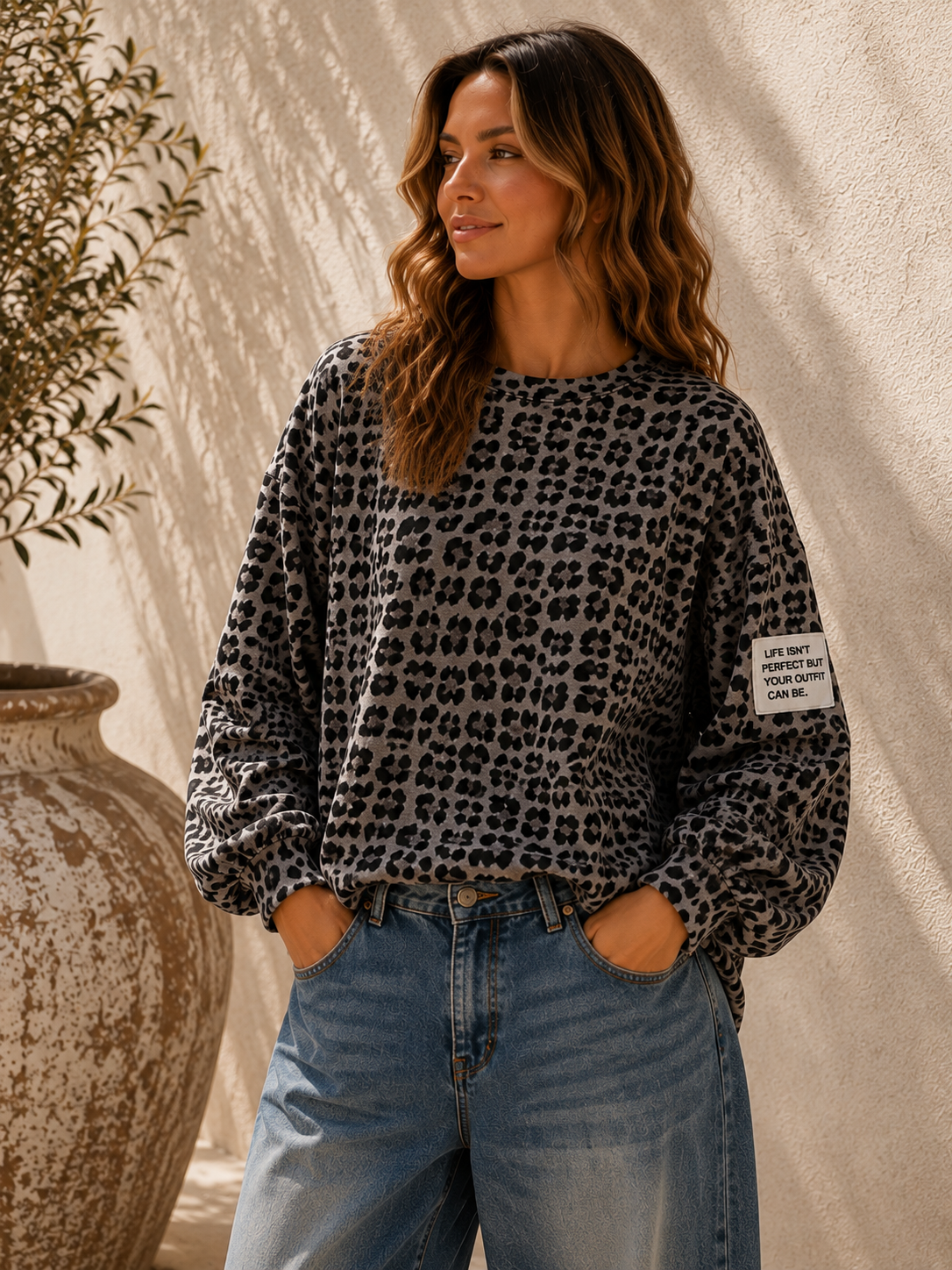 Sweater Leo Patch Juna Made in Italy 34-42 Sweatshirt